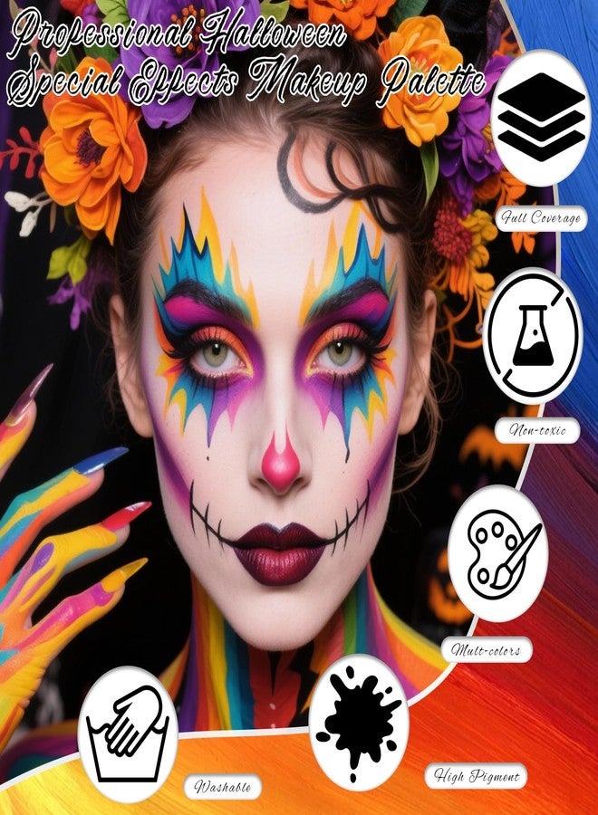 PASNOWFU Purple Face Body Paint, Professional 6 Colors Body Paint SFX Makeup Palette, Cream Water Based Purple Face Paint for Adults SFX Cosplay Halloween Stoker Zombie Monster Ursula Costume Party - Image 5